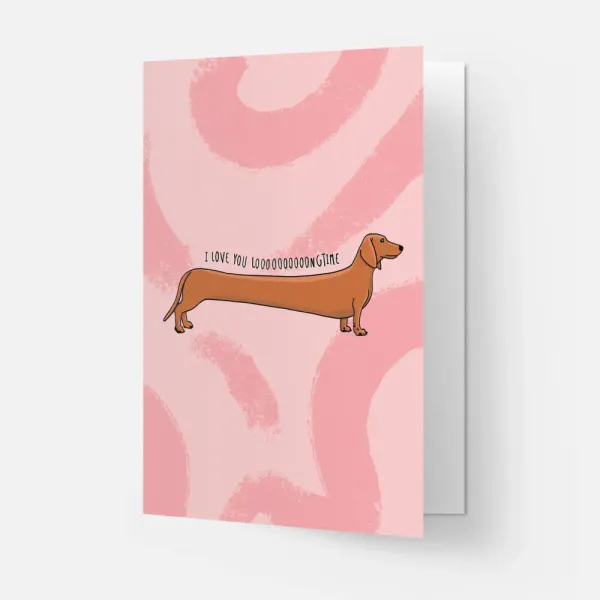 Hovedbilde KORT – I love you looooooong time dachshund – ...