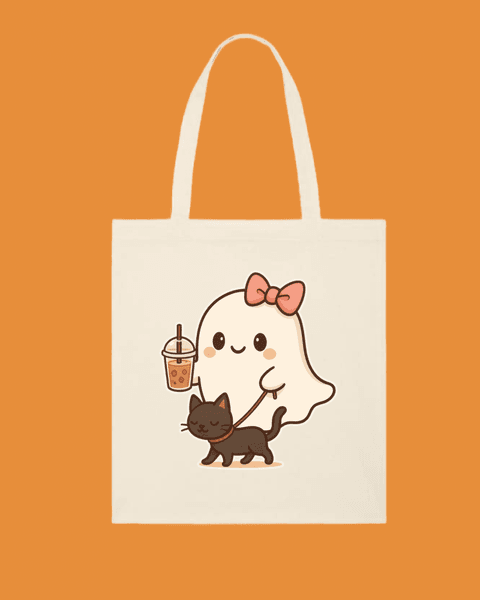 Hovedbilde TOTEBAG – Ghost & Cat Walk – Festligtrykk