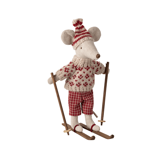 Hovedbilde VINTERMUS – Mamma med lue, ski og staver – ...