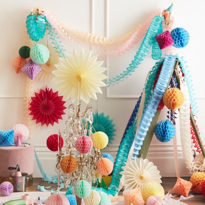Hovedbilde OPPHENG – Honeycomb-dekorasjoner i pastell – ...