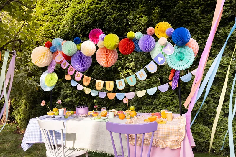 GIRLANDER - Happy Birthday - Pastellmix - PartyDeco