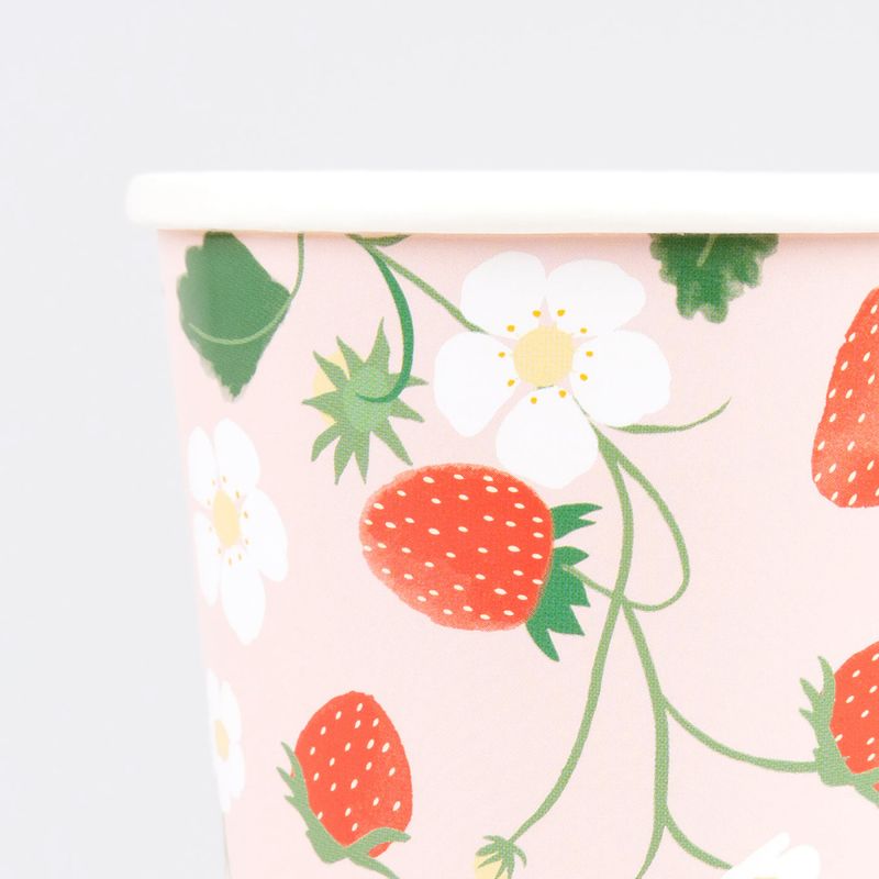 PAPPKRUS – Jordbær og blomster – 8-pk – Meri Meri