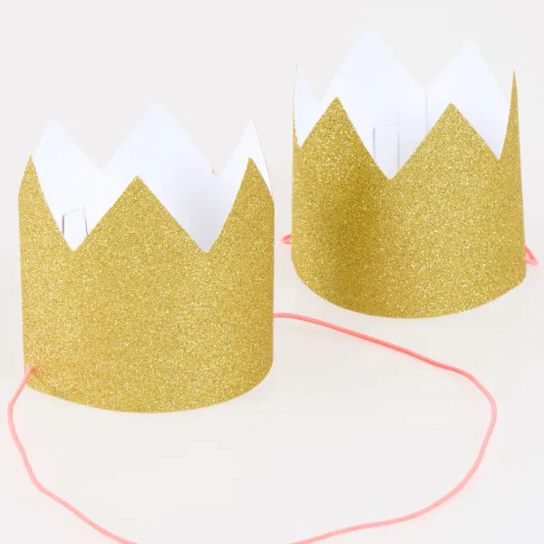 Hovedbilde BURSDAGSKRONER – Gull – 8 pk – Meri Meri