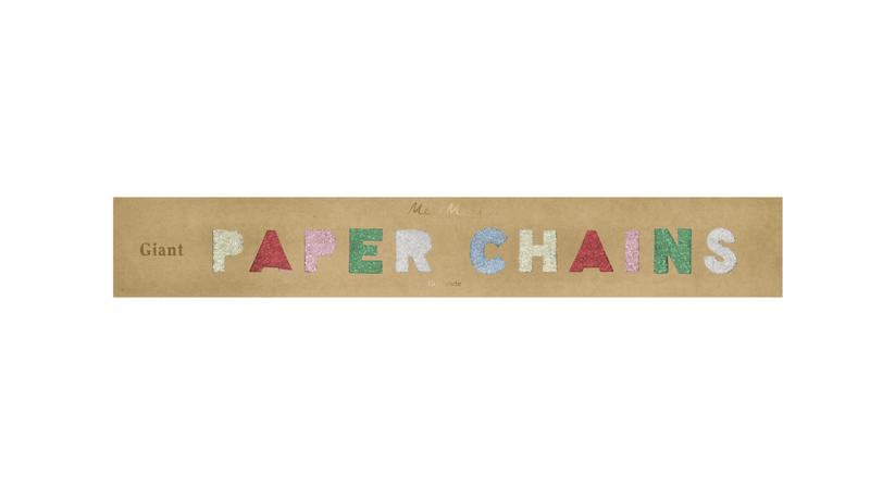 STORE PAPIRLENKER – Fargerike med glitter – Meri Meri