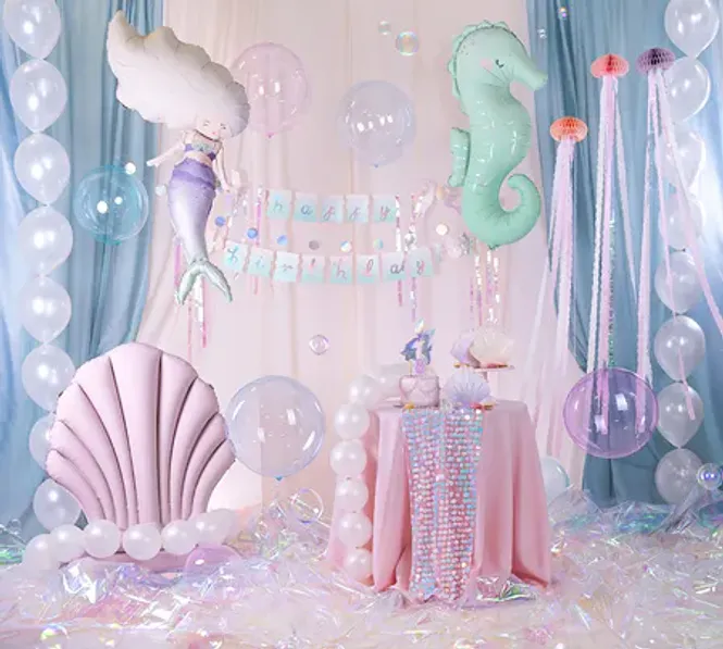 Hovedbilde FOLIEBALLONG – Skjell lys lilla – PartyDeco