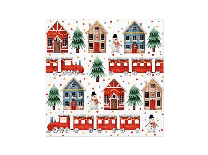 Hovedbilde SERVIETTER – Koselig Juleby – 20 pk 