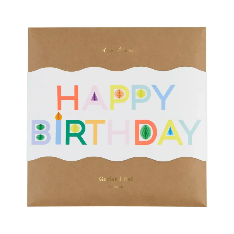 GIRLANDER – Happy Birthday Honeycomb  – Meri Meri