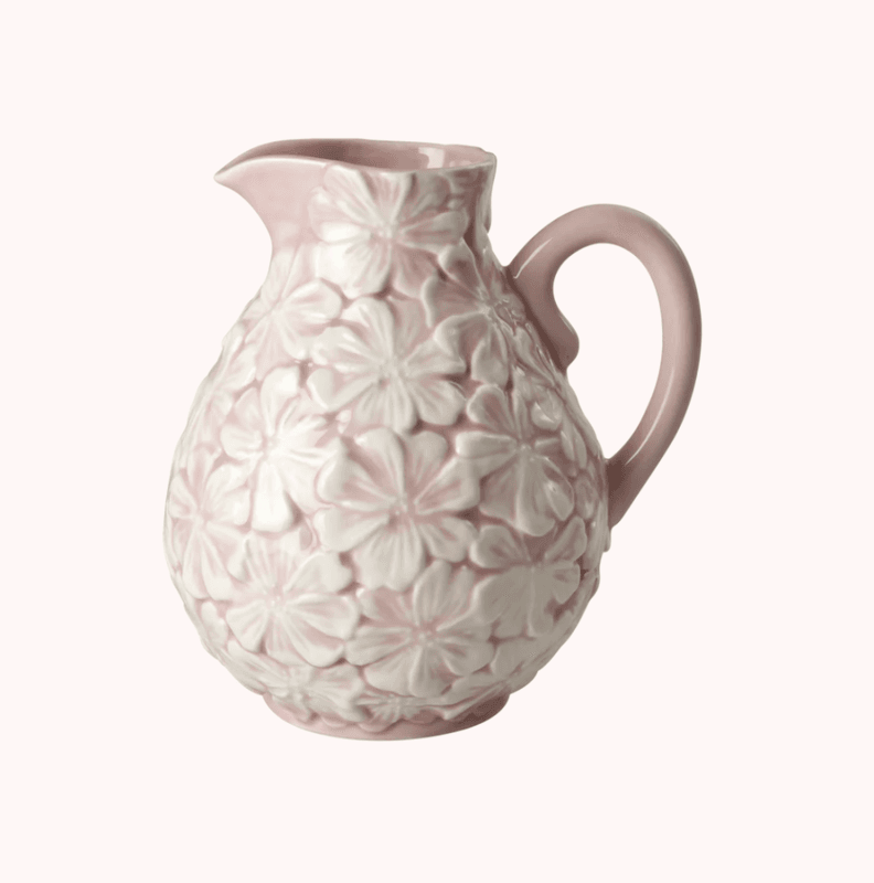 KERAMIKKMUGGE – Rosa med blomster – Rice
