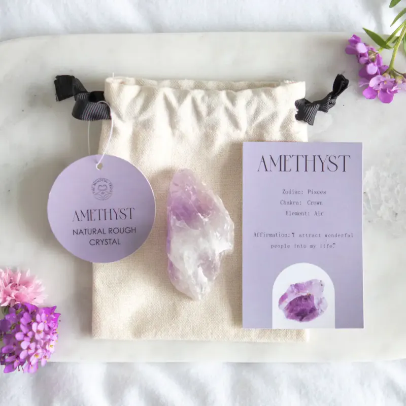 KRYSTALL – Ametyst Råstein i Bomullspose – Something Different
