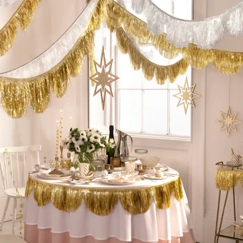 GIRLANDER – Glitterfrynser i gull – Meri Meri