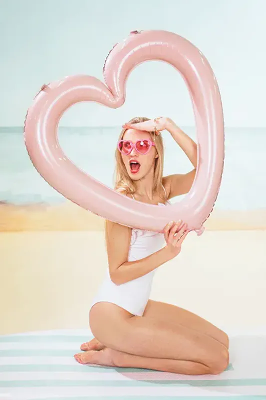 FOLIEBALLONG – Hjerteramme lys rosa – PartyDeco